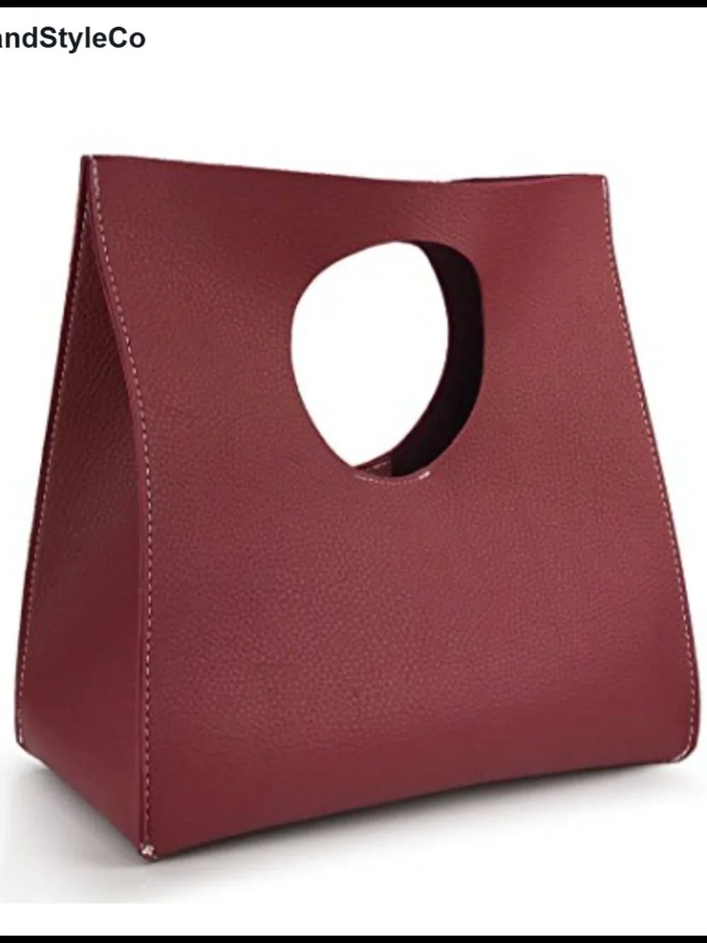 Vintage Minimalist PU Leather Clutch Handbag Small Tote Magnet Snap